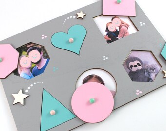 Puzzle with family photos, wooden puzzle, family puzzle, individual puzzle