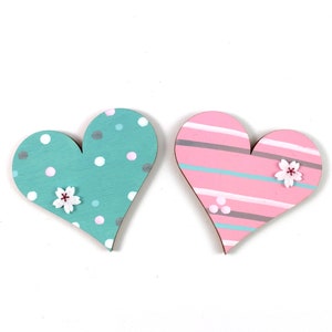 2 corazones de 6 cm para combinar con letras de madera