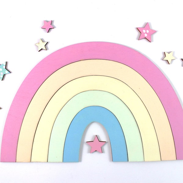 Rainbow, available in 2 sizes, Rainbow, pastel, baby, baby party, wooden rainbow, nursery décor, wooden letters