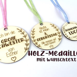 Wooden medal, personalized with text of your choice
