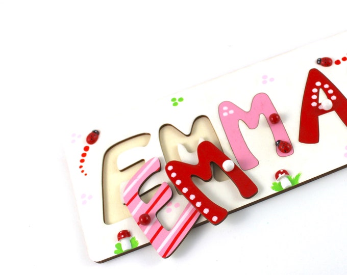 Wooden puzzle with name, name puzzle, plug-in puzzle with name, children's puzzle name, gift with name, puzzle name, christening gift