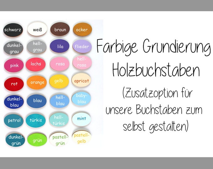 Additional option "Colored primer" - only for our "natural wooden letters to design yourself"