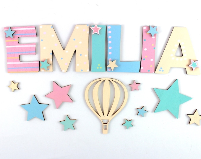 Wooden letters children's room door