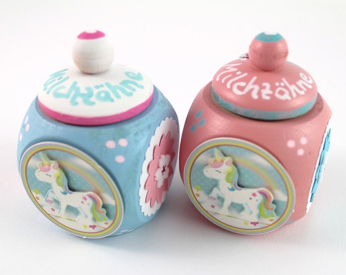 Tooth Box Milk Tooth Box with Name and Unicorn