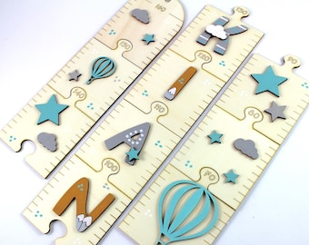 Measuring rod children wood personalized