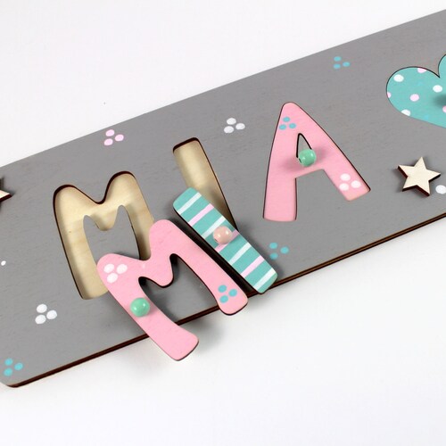 Craftnez Personalisiertes Namenspuzzle Aus Holz - Montessori Lernspielzeug Mit Bauernhofmotiv