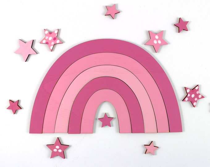 Rainbow, available in 2 sizes, Rainbow, pastel, baby, baby party, wooden rainbow, nursery décor, wooden letters