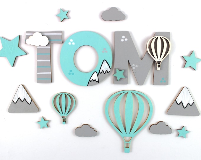 Wooden letters children's room door