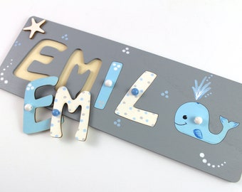 Name puzzle, wooden puzzle, puzzle with name, children's puzzle
