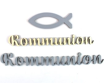 lettering Communion - colored or natural