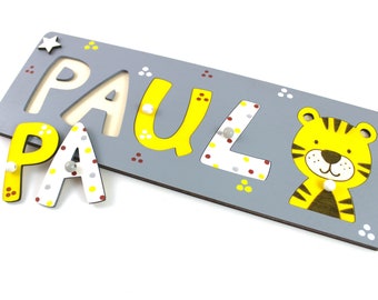 Name puzzle, plug-in puzzle with name -wooden puzzle, baby puzzle