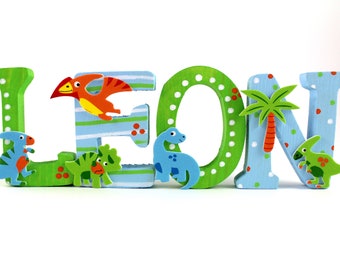 wooden letters dinosaur children's room door