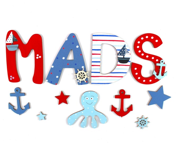 Wooden letters Baby maritime