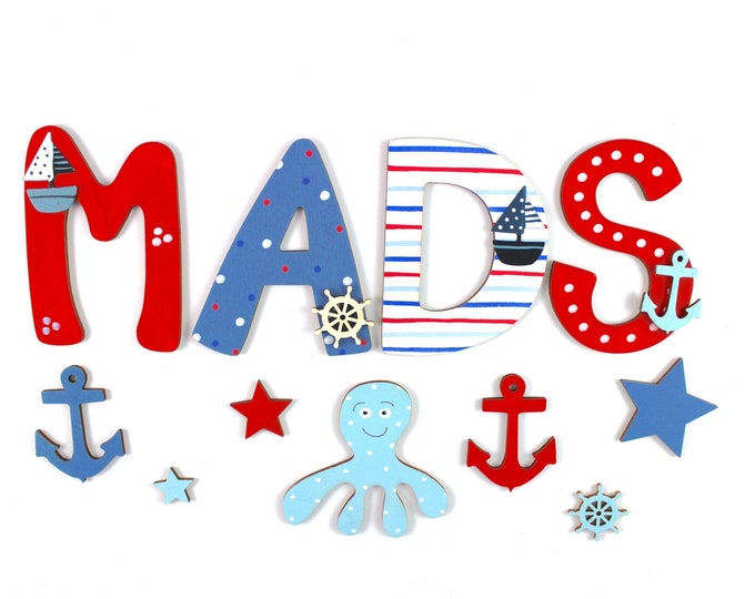 Wooden letter baby maritim