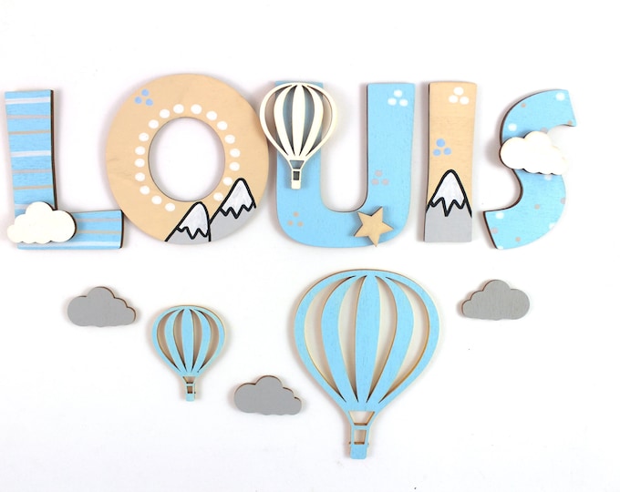 Wooden letters children's room door names