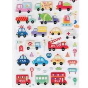Glitzersticker Fahrzeuge, Aufkleber Fahrzeuge, Sticker Set, Basteln Kinder, Sticker Junge, Stickerbogen Transportmittel, Autos, Sticker LKW