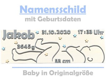 Name tag personalized with birth dates