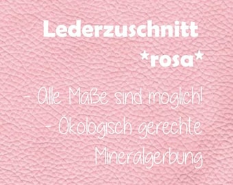 Lederzuschnitt A4 rosa, Lederstück, Leder für Puschen