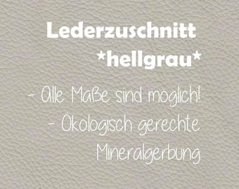 Leather cut light grey, leather piece, leather for slippers