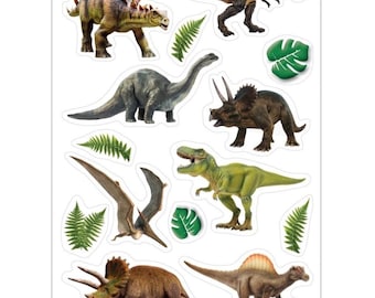 Dinosaur stickers, dino stickers, sticker set, crafts for children, boy stickers, dinosaur sticker sheet, dino stickers, T-Rex stickers