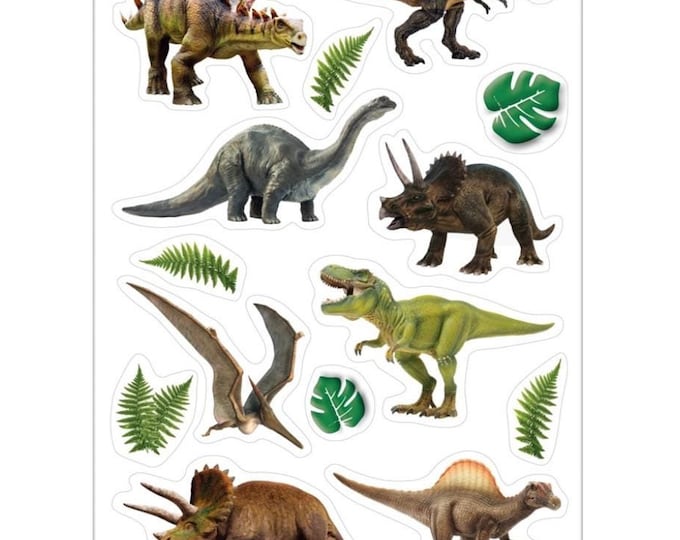 Dinosaur stickers, dino stickers, sticker set, crafts for children, boy stickers, dinosaur sticker sheet, dino stickers, T-Rex stickers