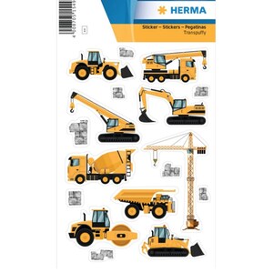 Sticker Baustelle, Aufkleber Baustellenfahrzeuge, Sticker Set, Basteln Kinder, Sticker Junge, Stickerbogen Lastwagen, Bagger