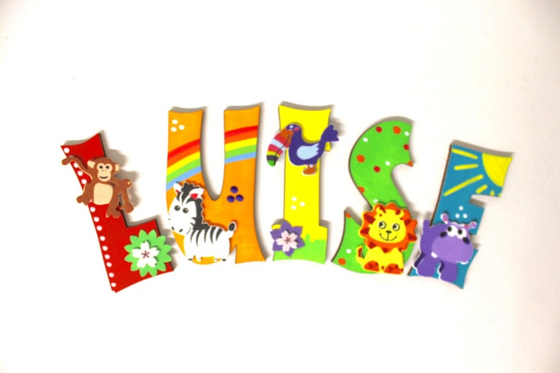 Wooden Letter Rainbow Nursery Door Door Letter Baby image 3