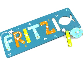 Wooden puzzle, individual name puzzle for baptism, baptism gift godchild, name puzzle, wooden puzzle with name, gift godfather