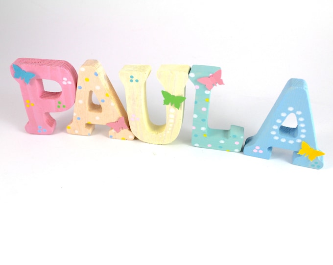 Wooden letters, door letters, nursery letters, rainbow