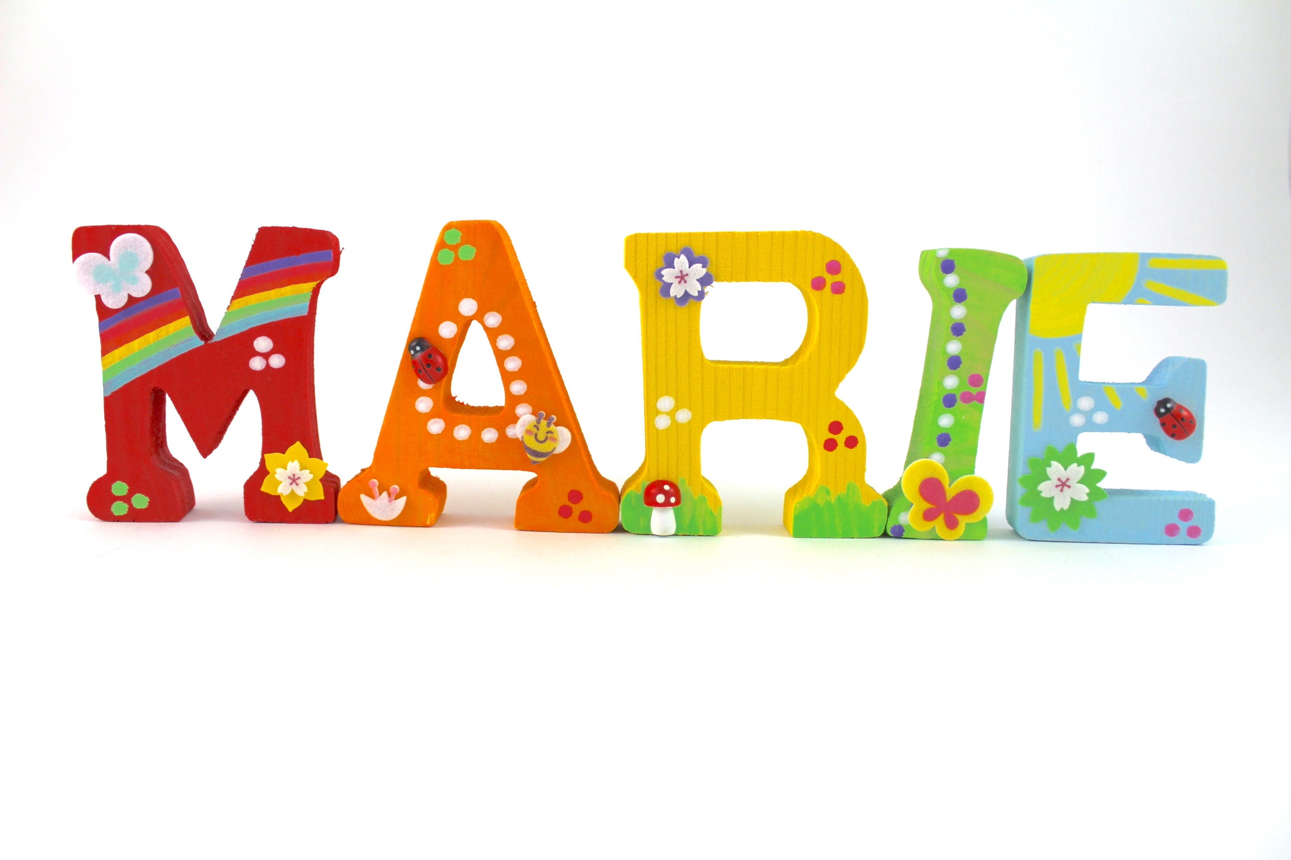 Niet modieus Slovenië Feodaal Houten Letters Deur Letters Kinderkamer Regenboog - Etsy Nederland