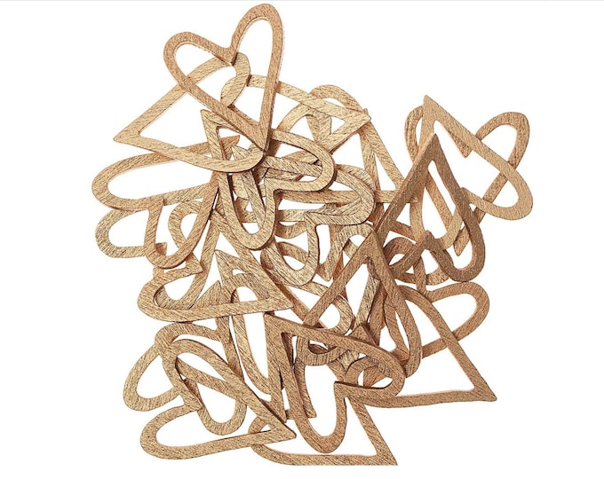 Scattered hearts, wooden scattered hearts, wooden hearts, gold wooden hearts, scattered hearts, gold scattered decorations, golden hearts