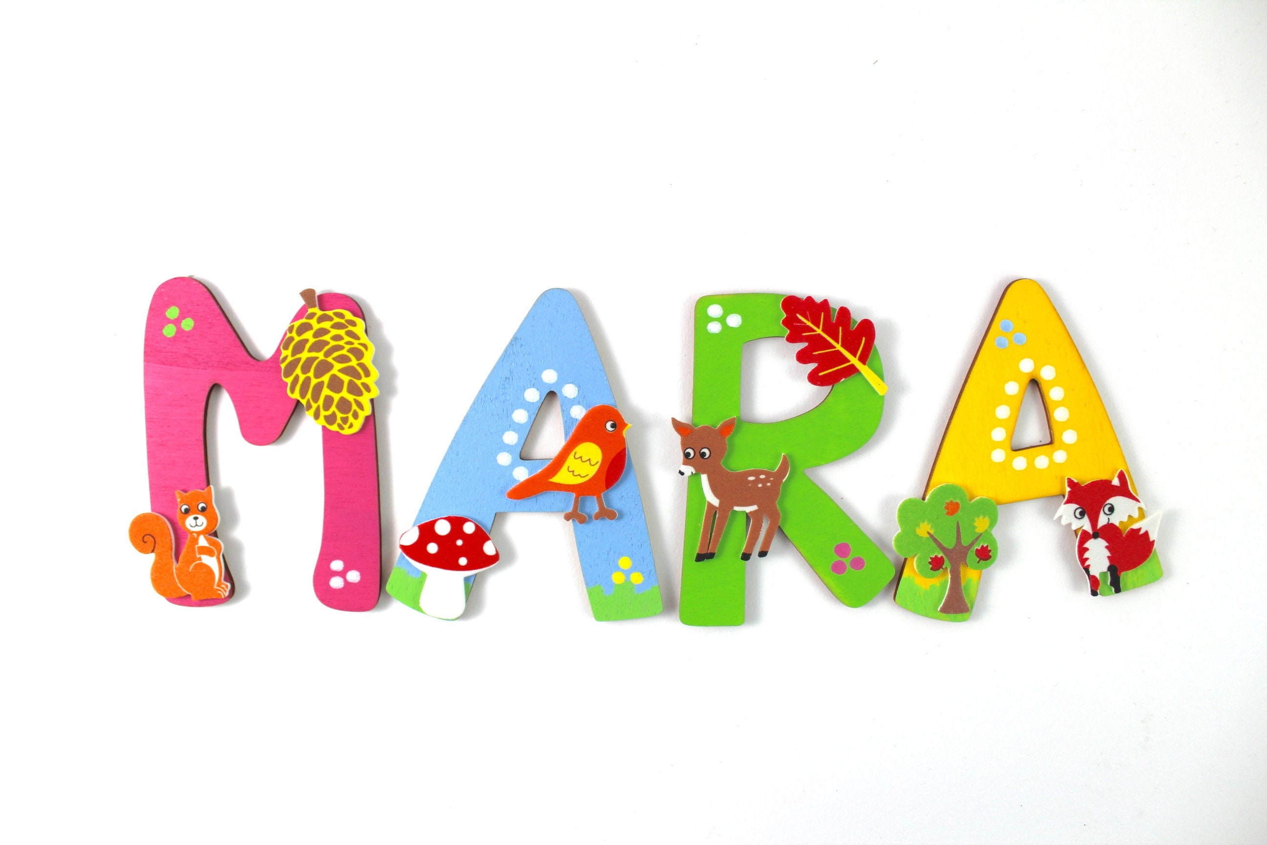 Wooden letter forest animals Wooden letter forest animals
