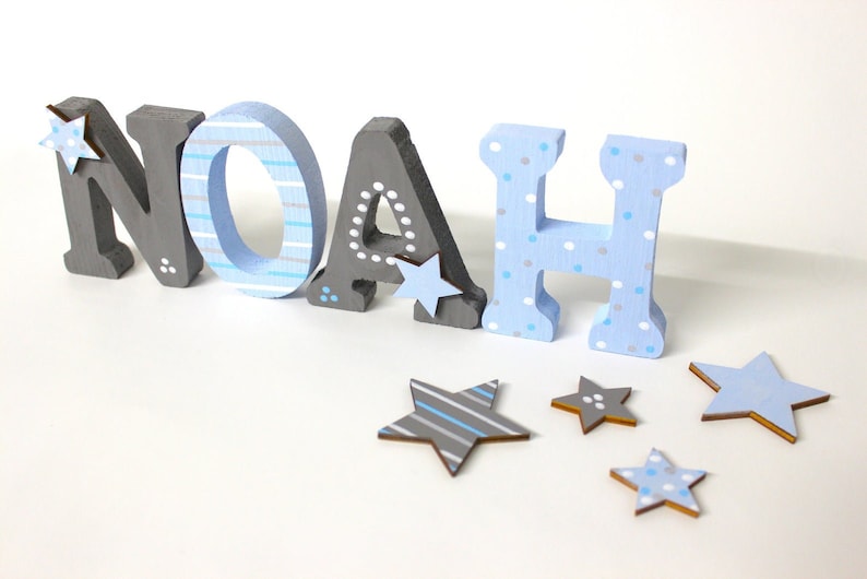 Wooden letters door letters children's room door stars image 10