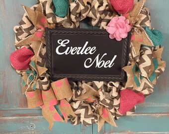 Burlap Baby Wreath, Baby Girl Wreath, Its A Girl Wreath, Nursery Wreath
