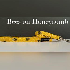 Bees On Honeycomb Full Fabric Dog Lead