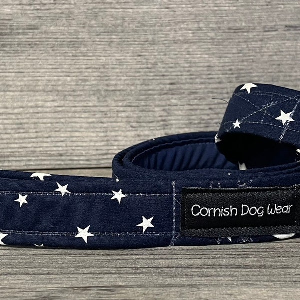 Navy Stars Full Fabric Dog Lead