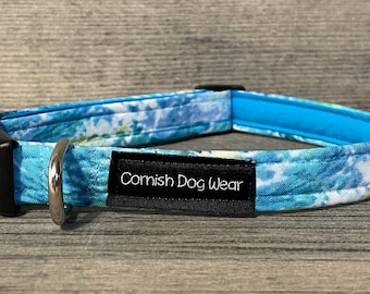 The Cornish Sea Fabric Dog Collar Fully Lined Etsy