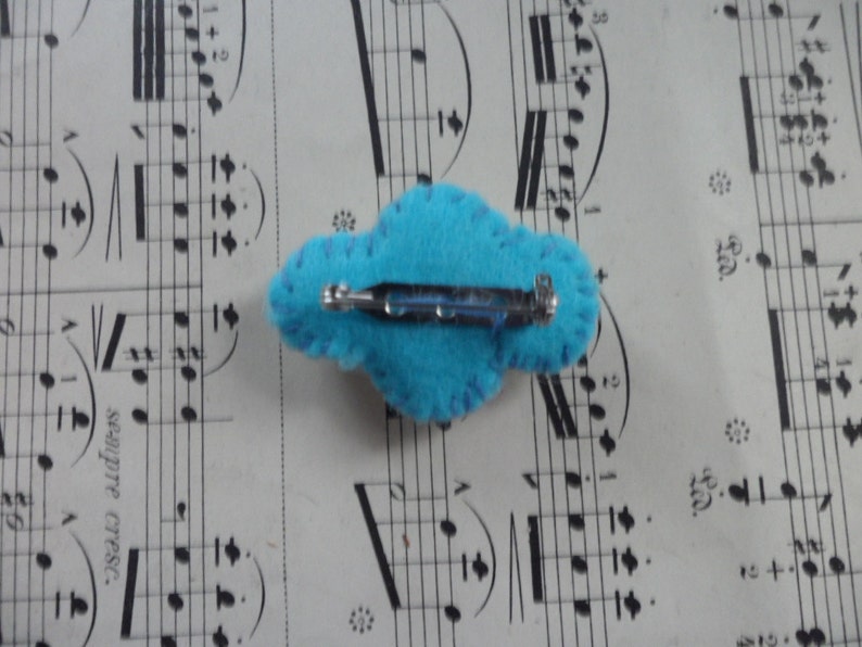 Rain Cloud Brooch Hand made Needled Felted Fluffy White Cloud