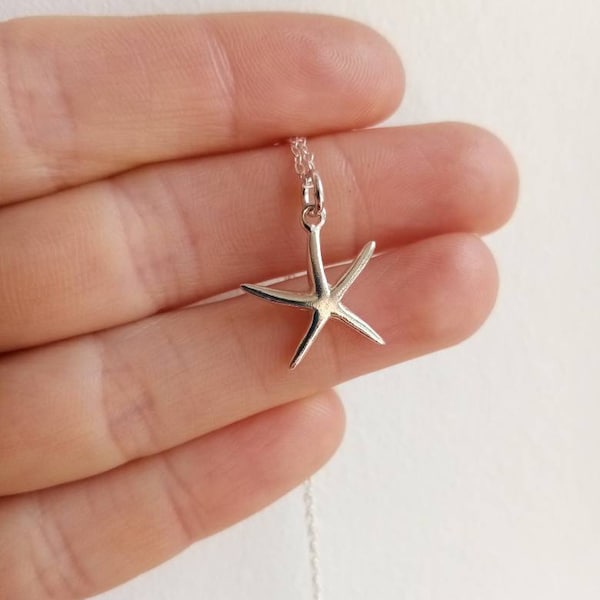 Sterling Star Fish Pendant Necklace