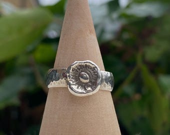 Recycled Sterling Silver Molten Pebble Ring