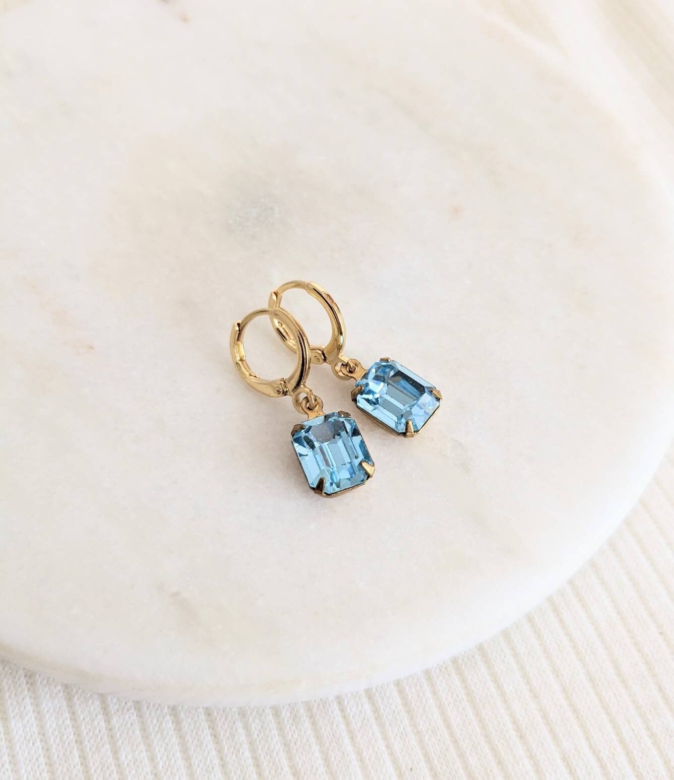 Aquamarine and 2024 gold earrings