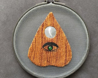 Hand Embroidered Hoop Art Ouija Look At That / ready to ship/ gift for her/ halloween gift/ home decor/ halloween decor/ embroidery design