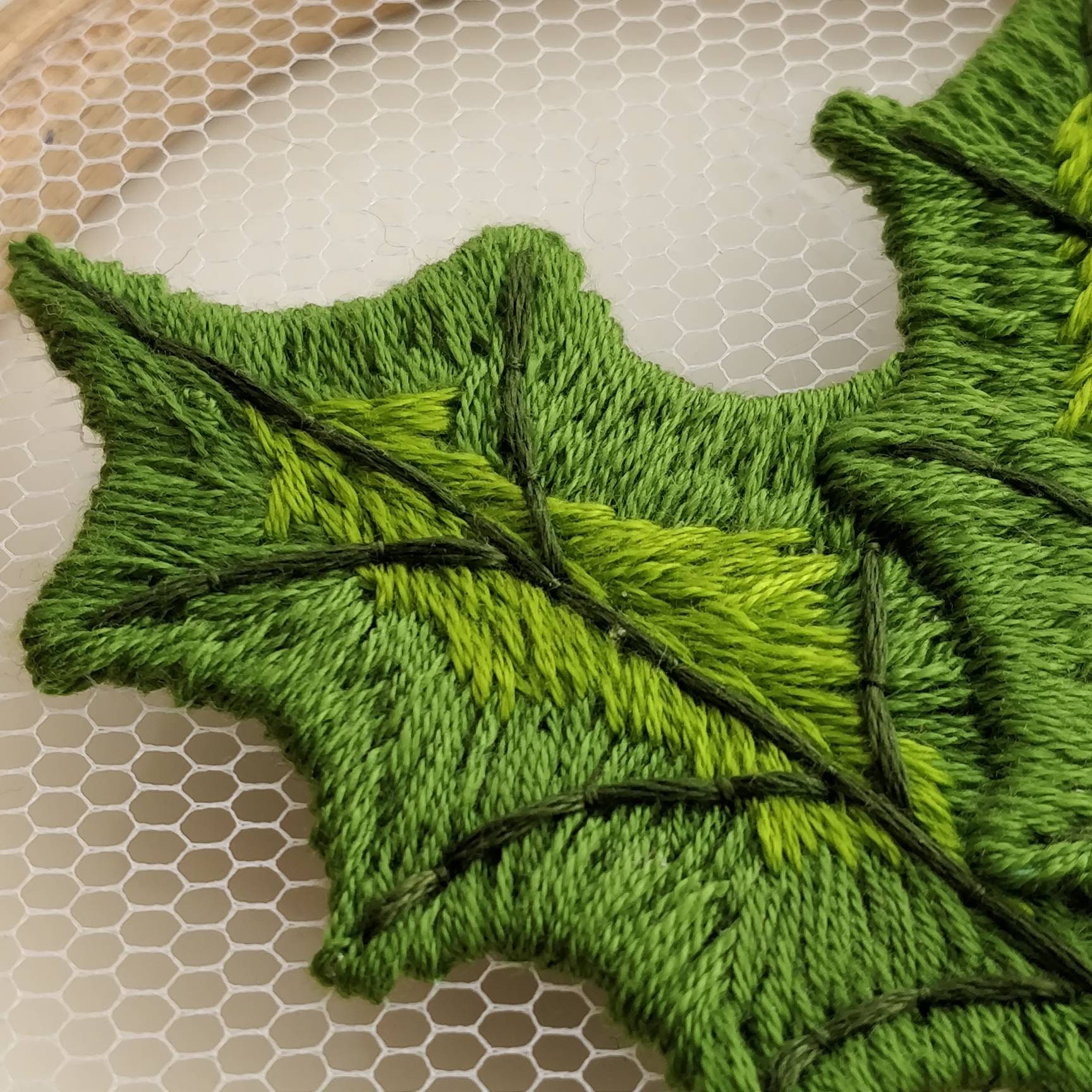 Holly leaves 4 inch hand embroidered tulle hoop art  etsy 