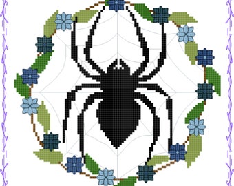 Spider DIGITAL DOWNLOAD cross stitch PDF pattern/ instant download/ hobby/ craft/ diy/ home decor/ cottage core/ gift for her/ gift for him