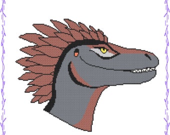 Gemma the gemstone raptor cross stitch DIGITAL DOWNLOAD PATTERN/ instant download/ craft/ diy/ hobby/ gift idea/ gift for her/ gift for him