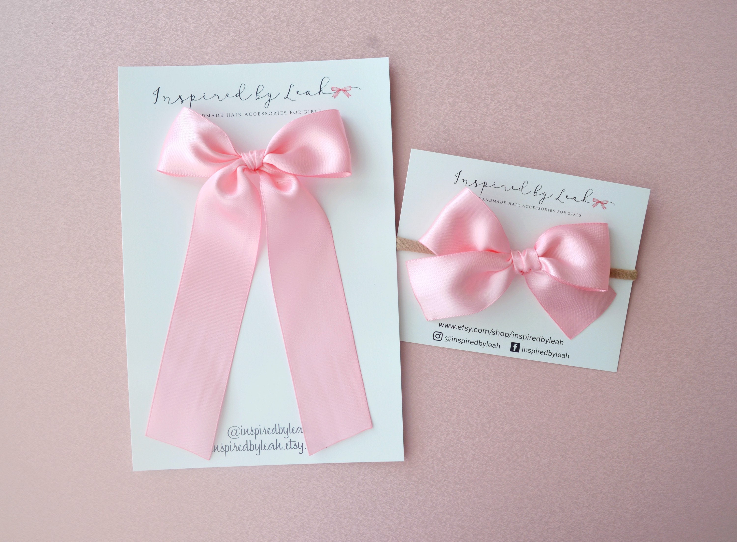 Brand New With Tags Large Baby Pink Ribbon Bow Hair Clip RRP £2.50 
