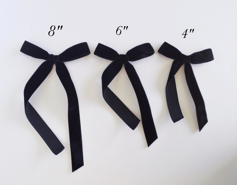 Navy Satin Long Tail Hair Bow. Baby Girl Satin Bow. Long Hair Bow. Girl Navy Bow. Adult Long Tail Hair Bow. Momma Bow. Navy Satin Bow. image 7