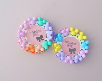 Mouse Bubble Hair Clip Set. Small Mouse Hair Clip Set.