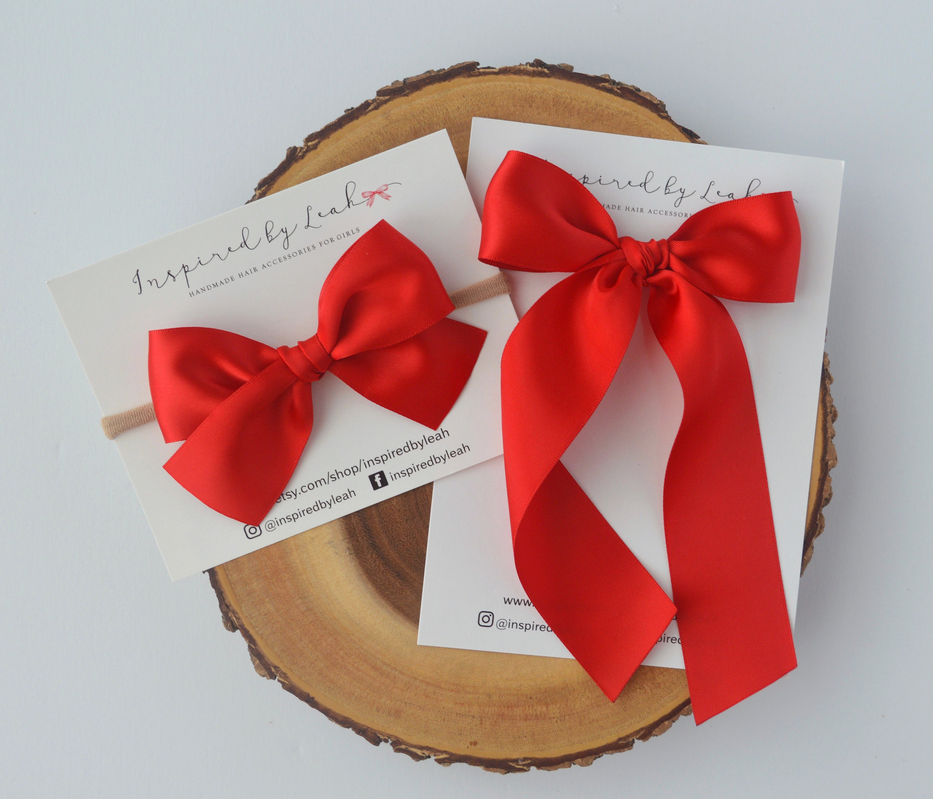 Fiocco Decorativo In Raso 20x40 Cm – Rosso E Blu Marino Per Compleanno, Matrimonio, Scuola