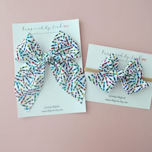 Crayon School Hair Bow: Back to School Clip or Headband